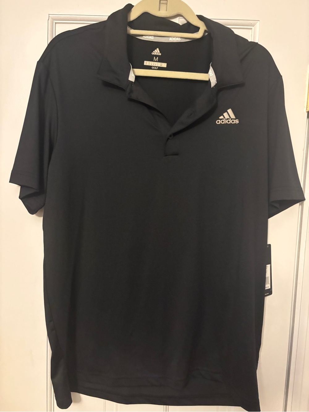 adidas Black Polo with Small White Logo